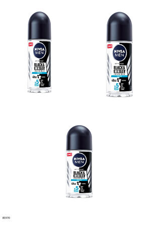 85970 NIVEA MEN BLACK & WHITE FRESH ROLL-ON  3 ADET