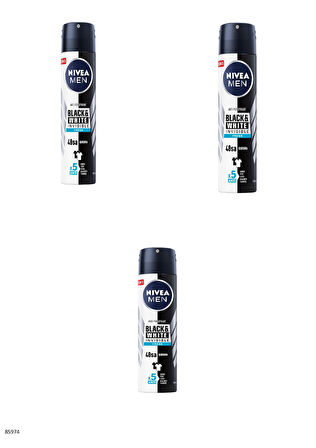 85974 NIVEA MEN BLACK & WHITE FRESH SPREY  3 ADET