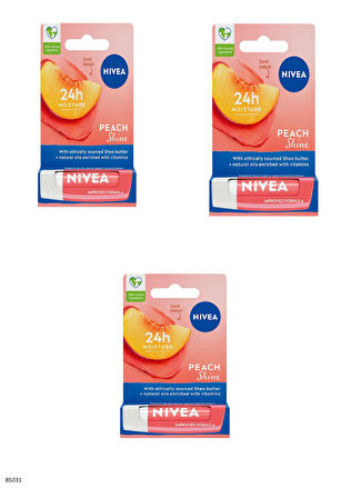 85031 NIVEA Şeftali Dudak Bakım Kremi  3 ADET