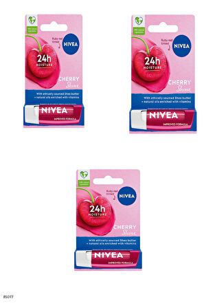 85077 NIVEA Kiraz Dudak Bakım Kremi  3 ADET