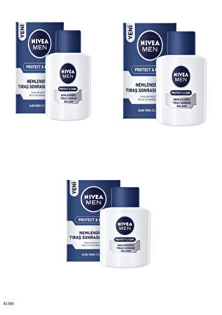 81300 NIVEA MEN PROTECT & CARE NEMLENDİRİCİ TIRAŞ SONRASI BALSAM  3 ADET