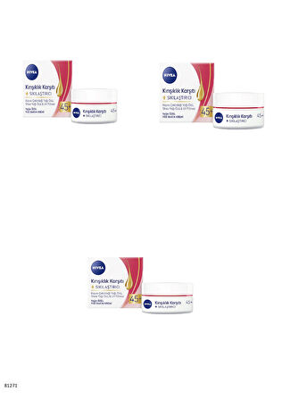 81271 NIVEA KIRIŞIKLIK KARŞITI + SIKILAŞTIRICI YAŞ 45+ YÜZ KREMİ  3 ADET
