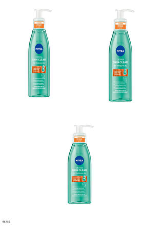 98755 NIVEA Derma Skin Clear Yüz Temizleme Jeli  3 ADET