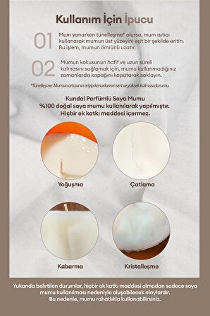 Parfümlü Doğal Soya Mumu KUNDAL Perfume Natural Soy Wax Candle 500G (Black Cherry)