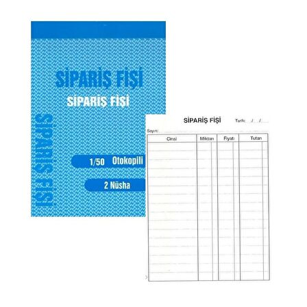 Sipariş Fişi Mini Otokopili 1-50 10x14 Gürmat Sipariş Fişi Kendinden Karbonlu 50 Sayfa 3 Adet
