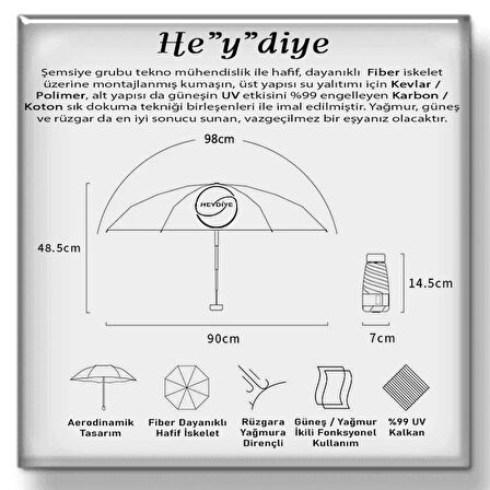 Heydiye SPF 99+ Birûnî  (Yağmur / Güneş) Özel Çantalı Şemsiye