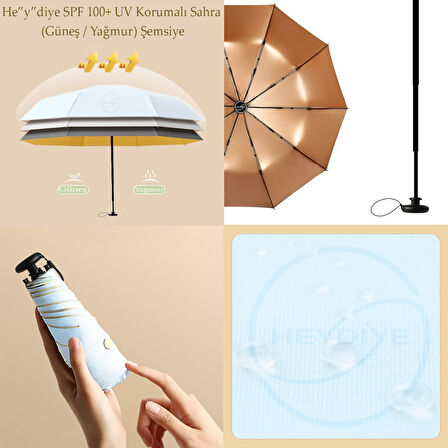 Heydiye SPF 100+ UV Korumalı Sahra (Güneş / Yağmur) Şemsiye