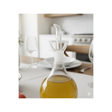 900 ml Borosilikat Tombul Cam Yağdanlık – Damlatmaz Yağlık / Sirkelik