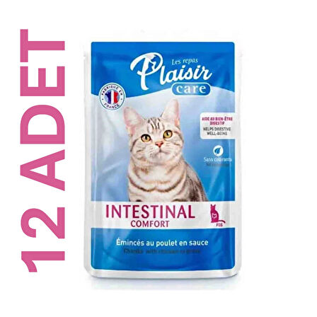 Plaisir Care Intestinal Comfort Sos İçinde Tavuklu Yetişkin Kedi Konservesi 12*85 gr(12ADET) 