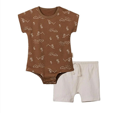 ERKEK BEBEK İKİLİ BODY ŞORTLU ALT ÜST TAKIM