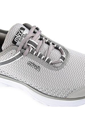 Gri - Deuce Bağcıklı Unisex Memory Foam Ortopedik Spor Ayakkabı