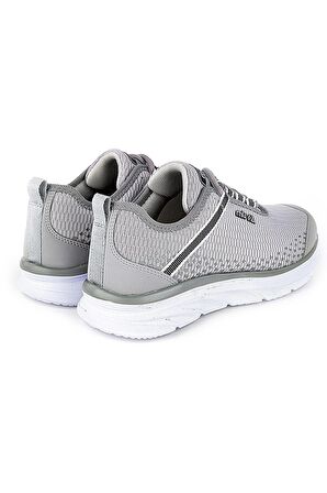 Gri - Deuce Bağcıklı Unisex Memory Foam Ortopedik Spor Ayakkabı