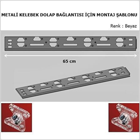 Metali Marka Kelebek Bağlantı İçin Montaj Şablonu Cetvel 65 cm 