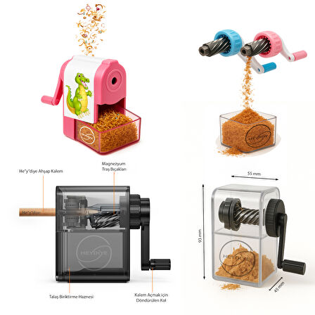 Kalemkar Sevimli Figürlü Mekanik Masa Üstü Kalemtıraş