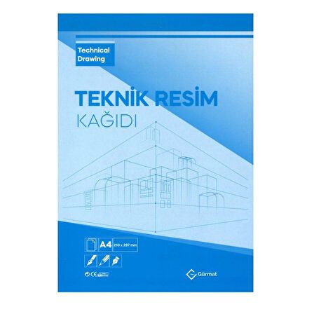 A4 Teknik Resim Defteri Dik 40 Yaprak Gürmat Antetli A-4 Teknik Resim Defteri 1 Adet