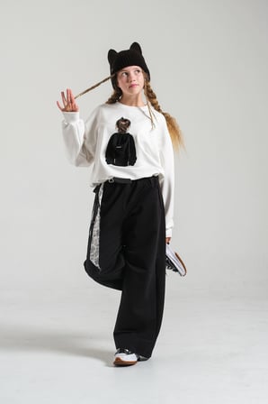 Loco Loco Ekru Baskılı Çocuk Sweatshirt