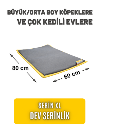 pawdaz Serin (60X40CM) - 4 Mevsim Kedi/ Köpek Matı, Sıcak Veya Soğuk Kullanılabilen Minder Yatak (antrasit)