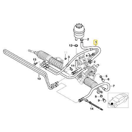 BMW M52 M54 DİREKSİYON POWER YAĞ DEPO HORTUMU 32411095526