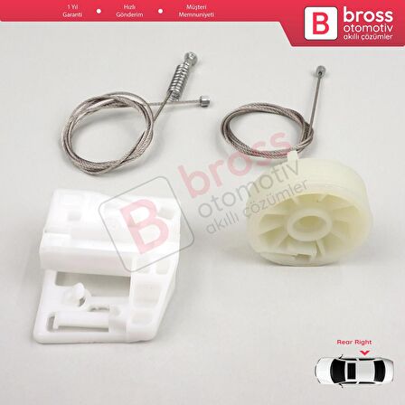 Renault Megane MK2 2002-2008 4/5 Kapı 82000280068 İçin Arka Sağ Kapı Cam Kriko Tamir Seti