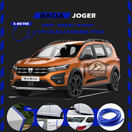 Dacia Joger Oto Araç Kapı Koruma Fitili 5metre Parlak Mavi Renk