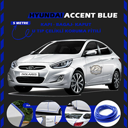 Hyunda Accent Blue Oto Araç Kapı Koruma Fitili 5metre Parlak Mavi Renk