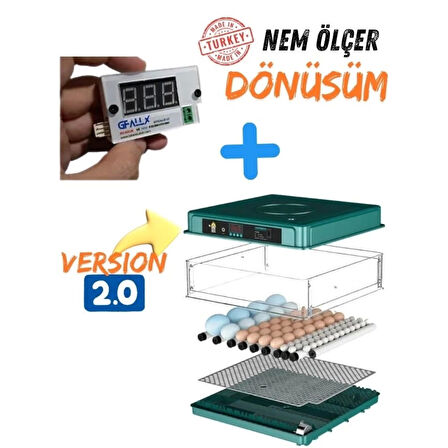YEŞİL KAZ UYUMLU TAM OTOMATİK KULUÇKA MAKİNESİ "GFALLX DÖNÜŞÜMLÜ" V2