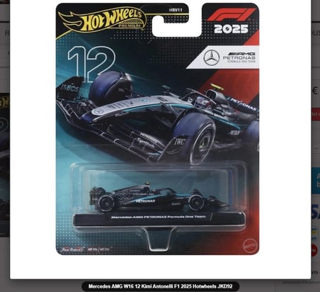 2026 Hot Wheels Formula 1 Collection Mercedes-amg Petronas Formula One Team No. 12 