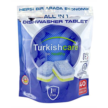 Turkishcare Bulaşık Makinesi Tableti 40 lı x 3 Ad + Yağ ve Mutfak Temizleme Spreyi  500 ml x 2 Adet 