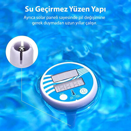 Termometre Yüzme Havuzu İçi̇n Su Geçi̇rmez Yüzen Di̇ji̇tal