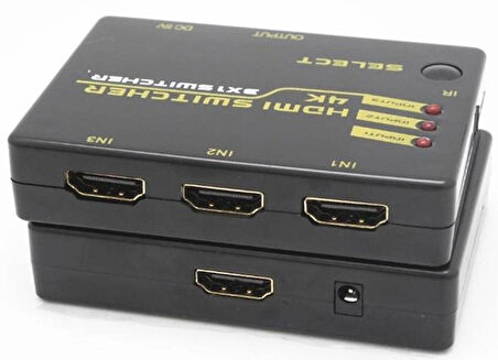 4871 Hdmi Switch 3 Port Çoklayıcı Kumandalı 4K Ultra Hd Destekli