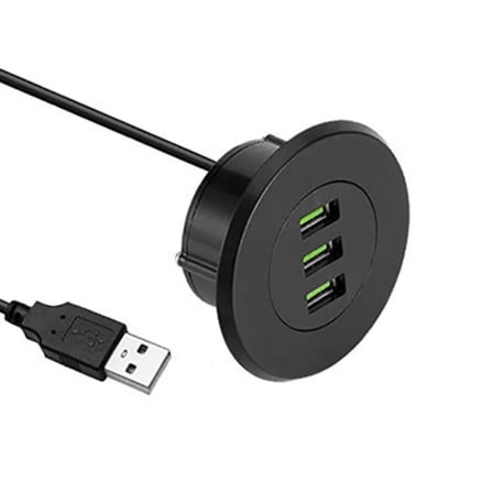 6028 USB 3 Port Hub Masaüstü Gömme Çoklayıcı Çoğaltıcı Kablolu Şarj
