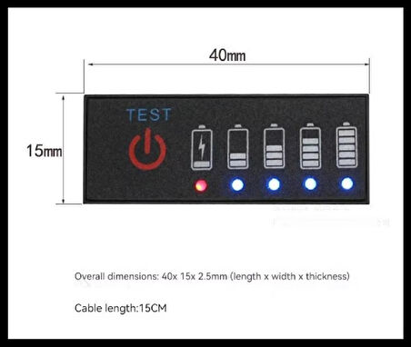 6S Lityum Pil Akü Seviye Kapasite Göstergesi