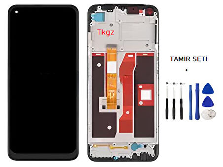 Tkgz Oppo A54 Uyumlu Lcd Ekran Dokunmatik SERVİCE - PACK - ÇITALI - HD Nano Ekran Korucu Hediye