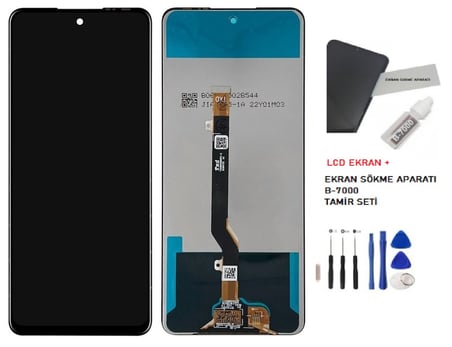 Tkgz Infinix NOTE 11S Uyumlu Lcd Ekran Dokunmatik SERVİCE PACK - HD Nano Ekran Korucu Hediye