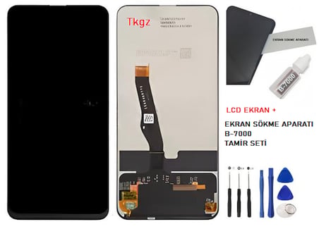 Tkgz Huawei P Smart Z Uyumlu Lcd Ekran Dokunmatik SERVİCE PACK - HD Nano Ekran Korucu Hediye