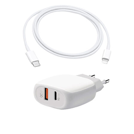 20W PD Çift Giriş Lightning To Type C Hızlı Şarj Cihazı İphone X 11 12 13 Uyumlu Şarz Aleti