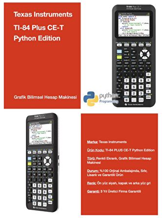 Texas Instruments TI-84 Plus CE-T Phyton Edition Grafik Bilimsel Hesap Makinesi