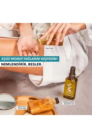 Egzotik Monoi de Tahiti Saf Özlü Bronzlaşma Sonrası Besleyici & Nemlendirici Kuru Vücut Yağı - 125 ml