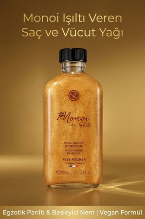 Vegan Formüllü Işıltı Veren Monoi Saç ve Vücut Yağı 100 ml