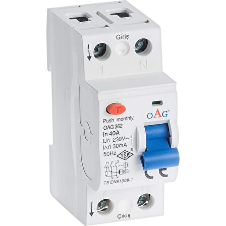 OAG 2X40A 300MA KAÇAK AKIM RÖLESİ 