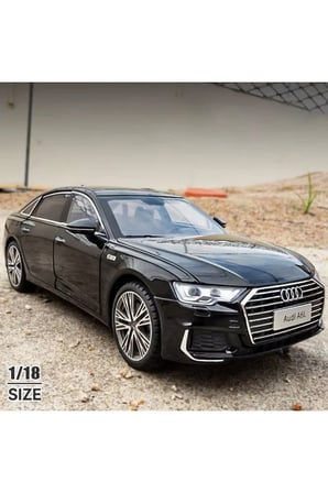 1:18 Ölçek Audi A6 L Diecast Model Araba Sesli Işıklı Makam Arabası Audi A6 Long Araba BÜYÜK BOY