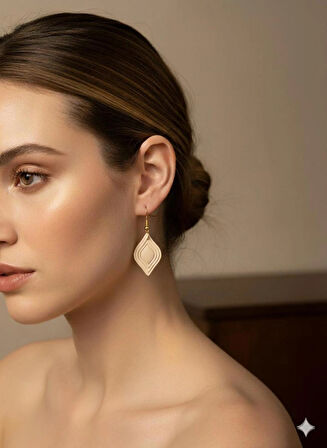 El Yapımı Tasarım Kadın Küpe - Kulağı Ağrıtmayan Çok Hafif ve Renkli Sallantılı Model