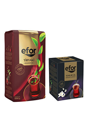 Efor Tiryaki Siyah Dökme Çay 1.000gr + Tomurcuk Bergamot Aromalı 100gr