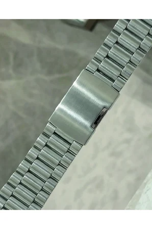 22MM Paslanmaz Çelik Premium Saat Kordonu | Ayarlanabilir Metal Watch Band | Lüks ve Dayanıklı Tasarım - Gümüş