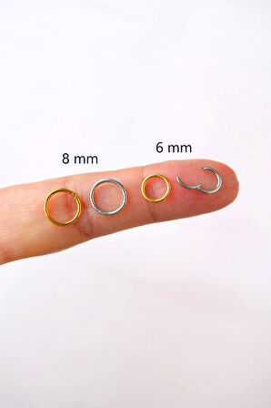 316 L Çelik Düz Çelik Halka Piercing 1 mm Kalınlık Tragus Helix Kıkırdak Lob Forward Helix