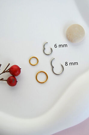 316 L Çelik Düz Çelik Halka Piercing 1 mm Kalınlık Tragus Helix Kıkırdak Lob Forward Helix