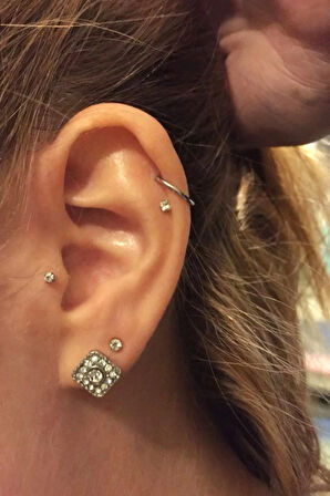 316 L Çelik Düz Çelik Halka Piercing 1 mm Kalınlık Tragus Helix Kıkırdak Lob Forward Helix