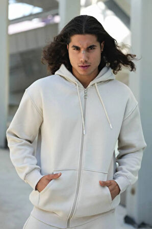 ÖZEL ÜRETİM UNISEX FERMUARLI KAPŞONLU SWEAT HIRKA