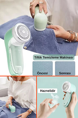 Şarjlı Elbise Giysi Tiftik ve Kazak Tüy Toplama Makinesi Pratik Temizleme Makinesi