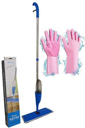 Sprey Mop 4 Adet Mop Bezi ve Sihirli Silikon Bulaşık Eldiveni